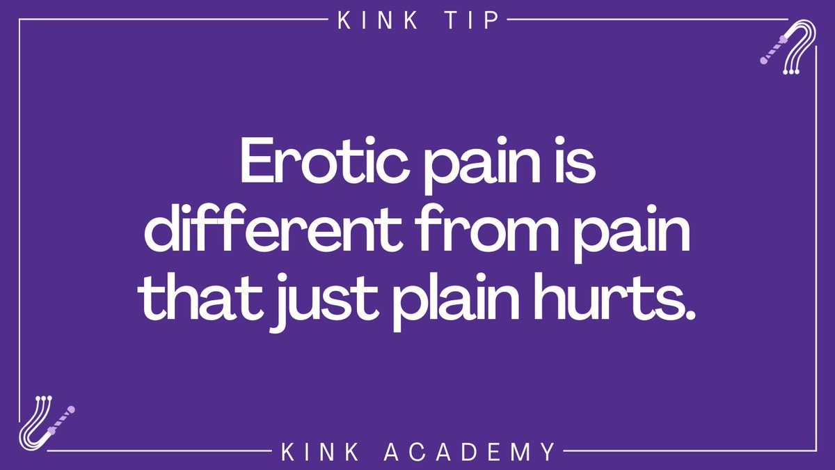 KinkAcademy's tweet photo. #KinkTip Erotic pain is different from pain that just plain hurts. Check in to make sure your partner is feeling the *pleasure* of pain. #bdsm https://t.co/hPLD5JiwVo