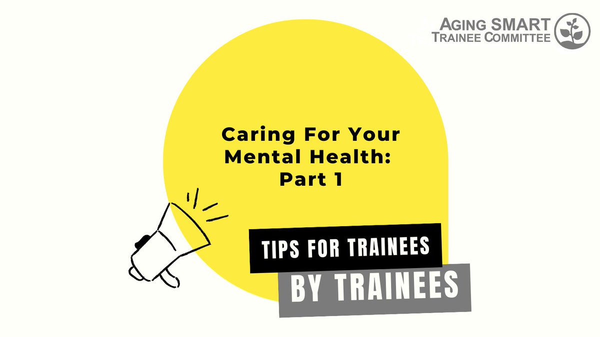 Centre for Aging SMART (@aging_smart) on Twitter photo Check out our new Aging SMART Tips For Trainees, By Trainees! PhD student Saud Lingawi from Dr Calvin Kuo's lab offers important tips and resources on caring for your mental health. Part 2 coming soon!
#AgingSMARTTrainees 
🧵1/3 Check out our new Aging SMART Tips For Trainees, By Trainees! PhD student Saud Lingawi from Dr Calvin Kuo's lab offers important tips and resources on caring for your mental health. Part 2 coming soon!
#AgingSMARTTrainees 
🧵1/3