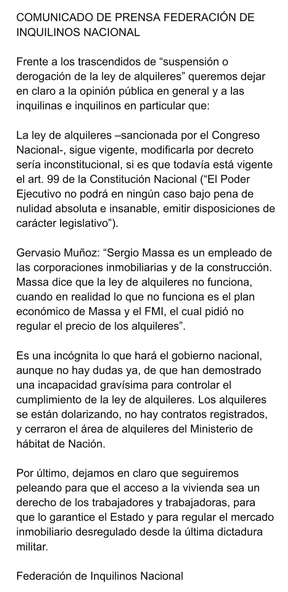 Ajajajja la agrupación kirchnerista <a href="/InquilinosAgrup/">Inquilinos Agrupados</a> se queja de que el estado kirchnerista fallo en la aplicación de la ley de alquileres.

Apuesto PLATA a que sus integrantes van a llamar a votar a CFK.