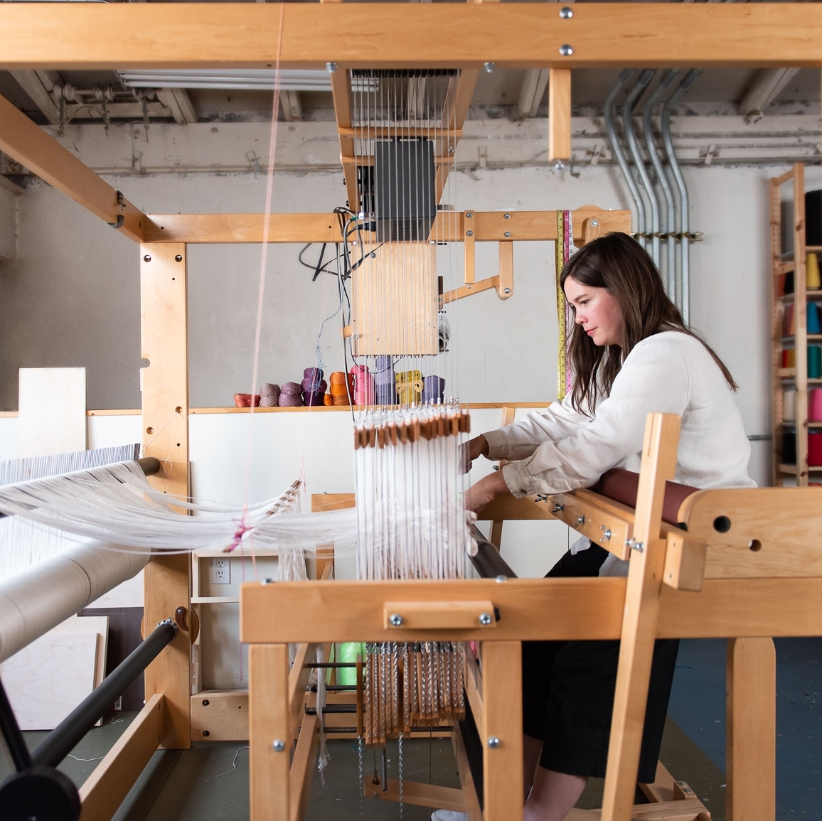 The JSMA at PSU is pleased to introduce “Weaving Data” featured artist Sarah Wertzberger!

With each project, Wertzberger collaborates with technology, asking herself what kind of loom she will use and what materials she will use to create the desired effect🌀

#portlandartist