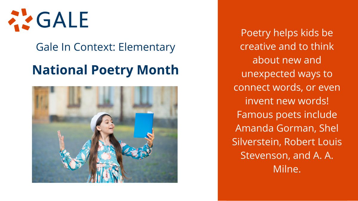 Gale In Context: Elementary’s April’s Fun Facts is here! Learn about National One Cent Day, National Geologists Day, National Farm Animals Day, National Poetry Month and more. bit.ly/434yNRy
#GaleSchools