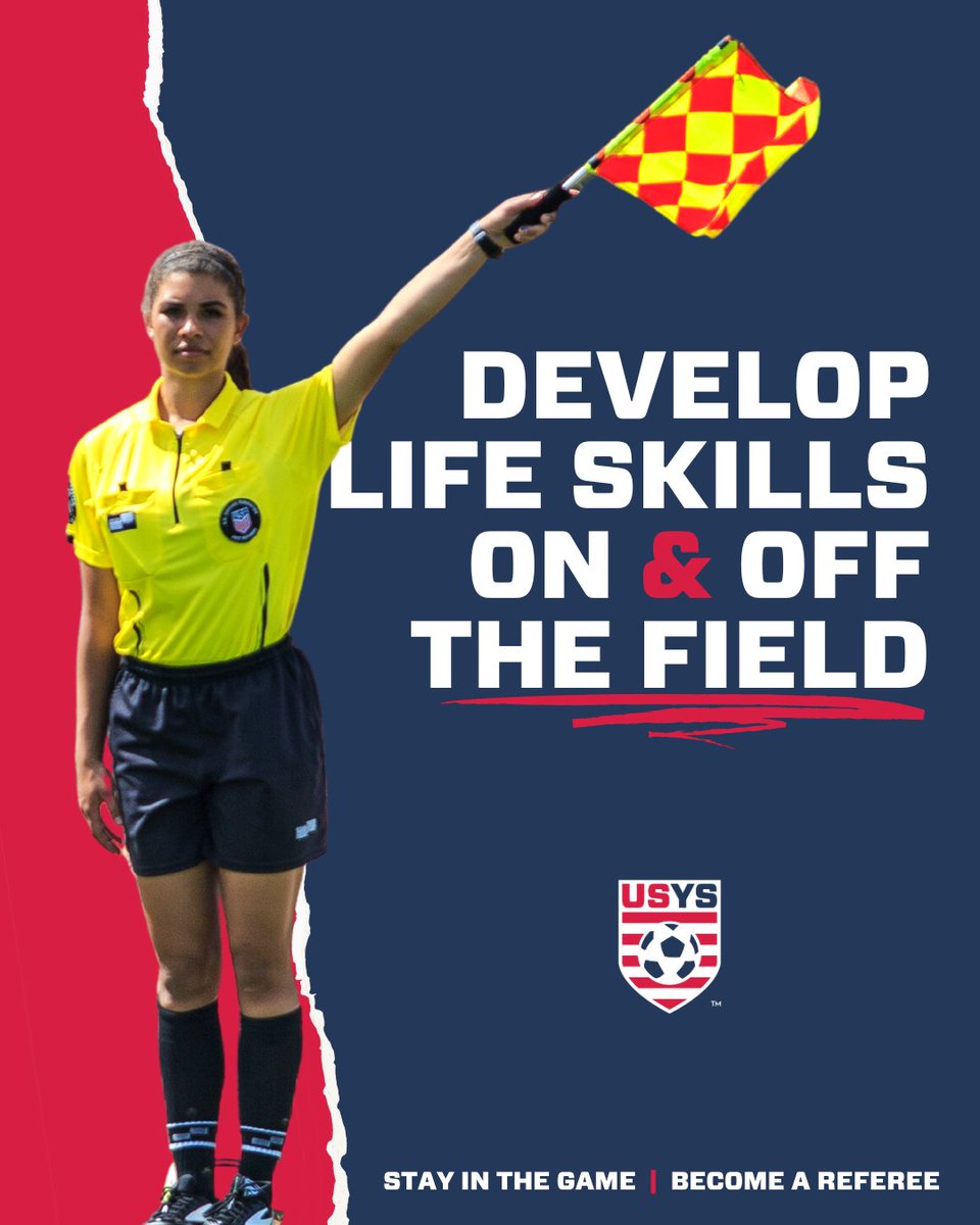 USYouthSoccer's tweet photo. Refereeing, from grassroots to the highest levels of the game, offers a unique set of skills that officiates can utilize on and off the field.⁠

Make a positive impact on the game; become a referee in your local area » https://t.co/xRGMe1kgMf⁠ ⚽️ https://t.co/E8ODPn6Hlv