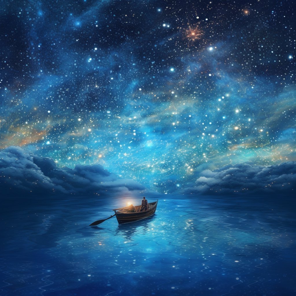 studio_joshua's tweet photo. @icreatelife **Floating sky in a fancy galaxy, stars, night, dreamy color palette, inspired by starry night by Van Gogh, surrealism, surreal concept art, digital painting, inspired by Studio Ghibli, intrincate details, beautiful lighting, cinematic lighting --v 5** https://t.co/yau0JI8j1j