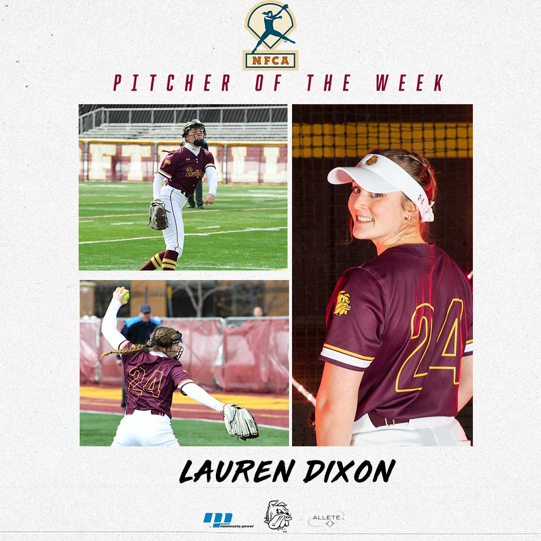 Last week's best pitcher in the nation: Lauren Dixon🤩

Get all the details here: bit.ly/3nNr0aI

#UMDProud #Competition
