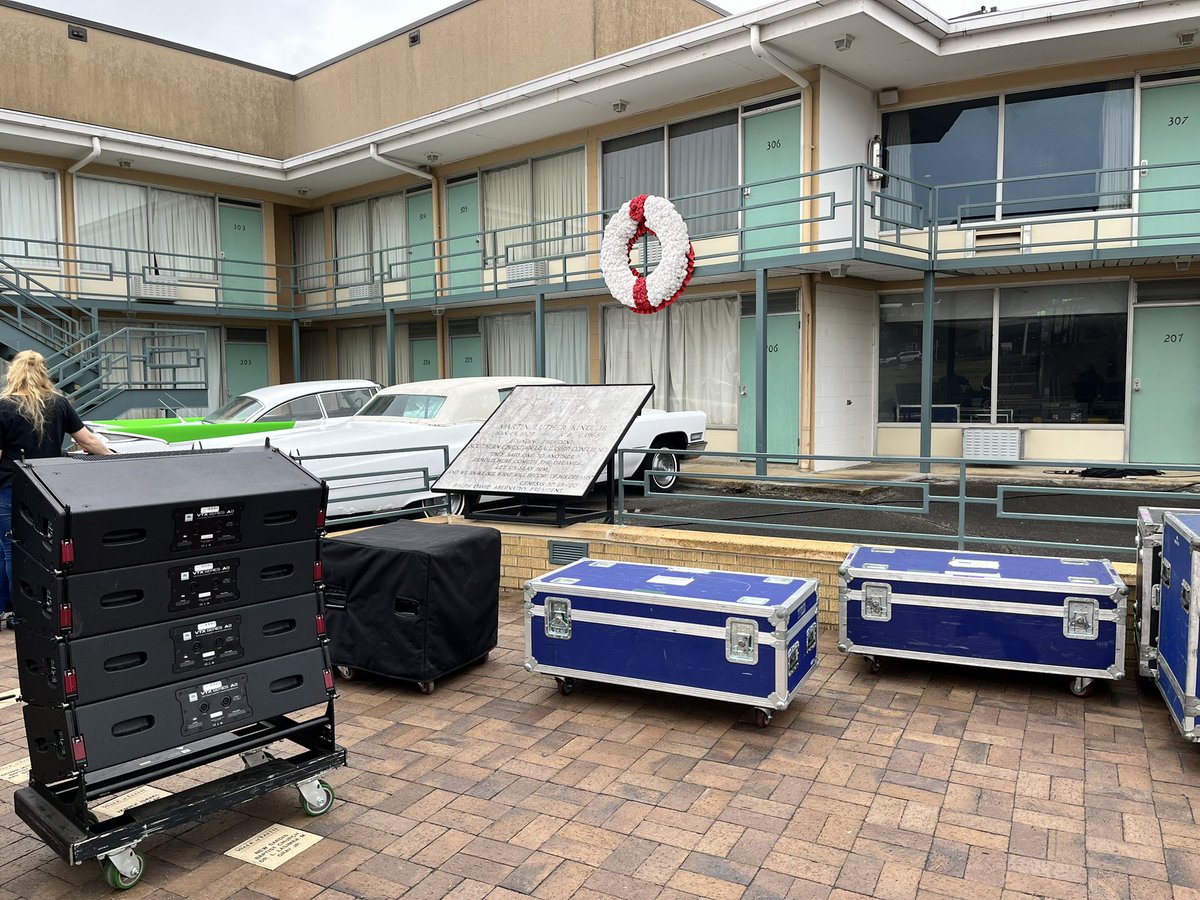 NOLANSAV's tweet photo. Proud Partnership with The @NCRMuseum for MLK55 #mlk55 #nolanproductiongroup #npg #memphis #lorrainemotel #civilrights #audio #video #stream #ledwall https://t.co/3DLQmOvCG9