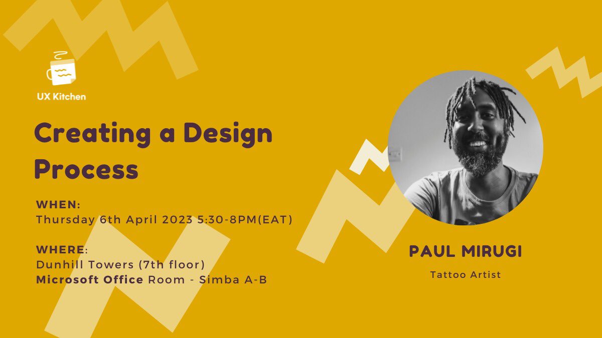 UXKitchenKE's tweet photo. Our final speakers are:

@ThaTattooGuy &amp; @VuyanziG 

Looking forward to a great time of learning how to #creatingadesignprocess come Thursday. See you there. 🥳🥳🥳 https://t.co/ql0T1vrscZ