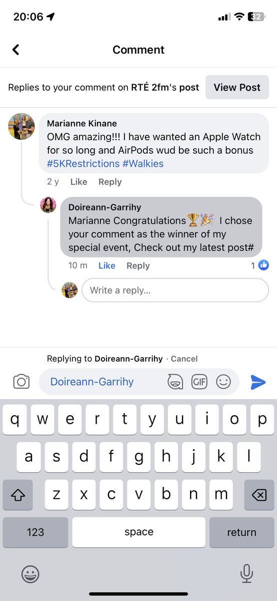 marsyann's tweet photo. @DoireannGarrihy hi there I presume this Facebook message is spam?? Thanks Marianne x https://t.co/DgvxsdNpsg