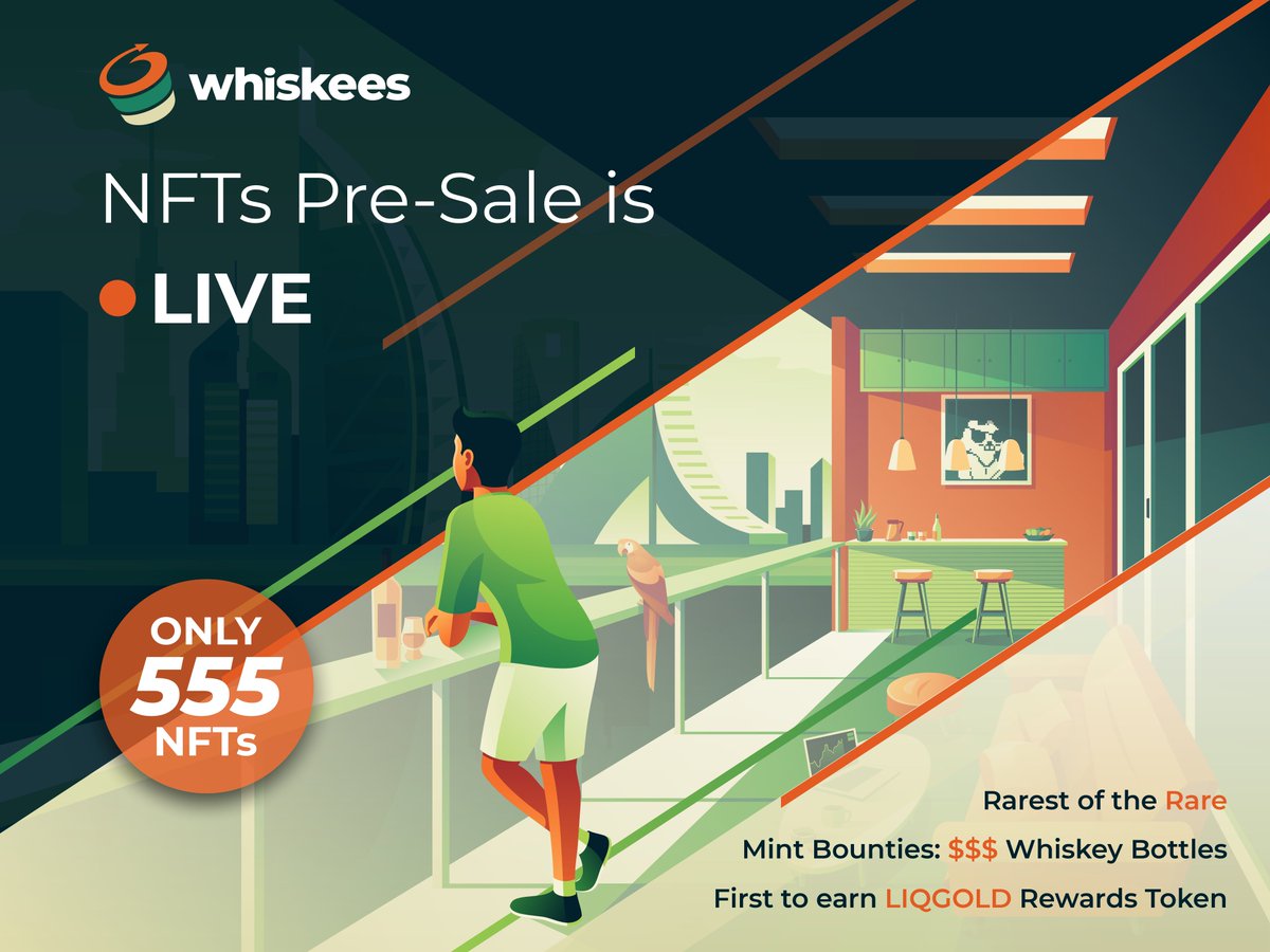 WhiskeesNFTs's tweet photo. STARTS NOW!!!

🚨🥃Whiskees NFTs Pre-Sale LIVE🥃🚨

🥃Mint your rarity tier, own whiskey casks.
🥃50% of your mint STRAIGHT to rare whiskey cask ownership!

Discord OG Whitelist Pre-Sale:
TODAY 8-10pm UTC
https://t.co/2xdHLXlaSr

#LetsGetSomeCasks https://t.co/S435fP7RCf