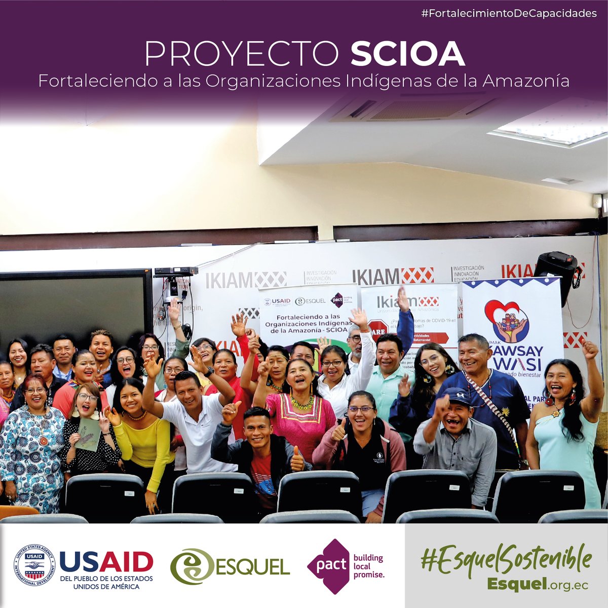FundacionEsquel's tweet photo. 🌄#SCIOA
👉Se realizó el evento de cierre del proyecto #SCIOA, tuvo el objetivo de empoderar económicamente a las organizaciones: Tsatsayaku, Asociación de Comunidades Indígenas de Arajuno ACIA y Asotexchambi.
📍@USAIDPeru y @USAIDLAC @PactColombia https://t.co/2yLpfpdIME