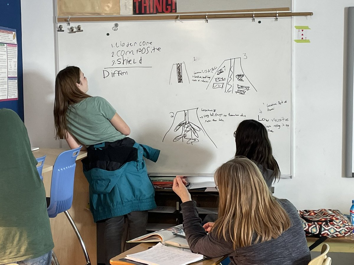 The grade 7’s are exploring volcanoes today and using vertical spaces to collect their research and ideas #rvsed <a href="/IndusRvs/">Indus School</a>