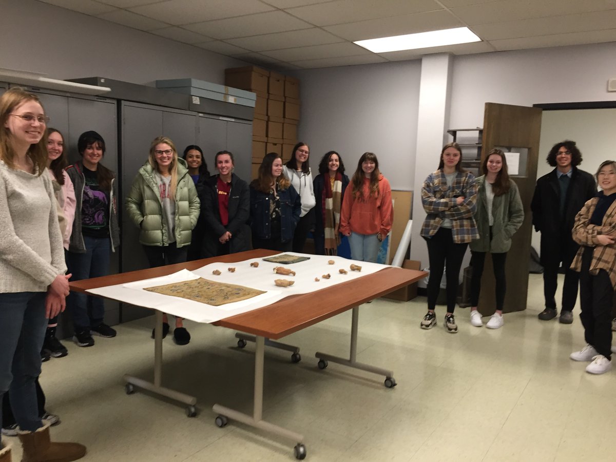 unl_clrs's tweet image. Dr. Morgan Palmer’s “Women in Classical Mythology” class watched a planetarium show about mythology and constellations at @MorrillHallUNL by Earth and Space Sciences Coord. Rachel Scheet. Then Anthropology Collection Mgr Katelyn Trammell gave them a tour of ancient objects.