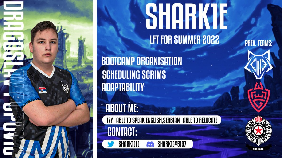 Hello everyone, as I am no longer under contract with <a href="/cyberwolves_si/">Cyber Wolves - Esports</a>, I am looking for a summer split team!

Looking for such a position as Team Manager/General Manager.

References : <a href="/klowny2/">klowny</a> <a href="/TasteLessLoL/">TasteLess</a> <a href="/Dmitar_lol/">Dmitar</a> or any of the people I've worked with.

Likes + RT = <3