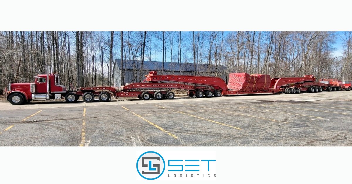 SET_Logistics's tweet image. Check out SET Logistics FLEXING those muscles with this monster, multi-axle RGN move! 14’ WIDE and coming in at almost 375k # s, this showcases one of the larger moves that SET can coordinate for our customers! #logistics #wideload #heavytransport