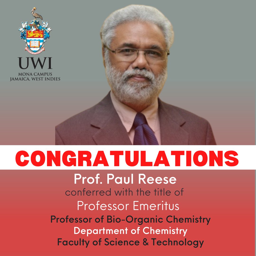 UWImona's tweet image. The UWI Mona congratulates Prof. Newton Duncan and Prof. Paul Reese on being conferred with the title Professor Emeritus.
 
#RootedReadyRising
#UWI75 #PelicanPride #TheUWIMona
