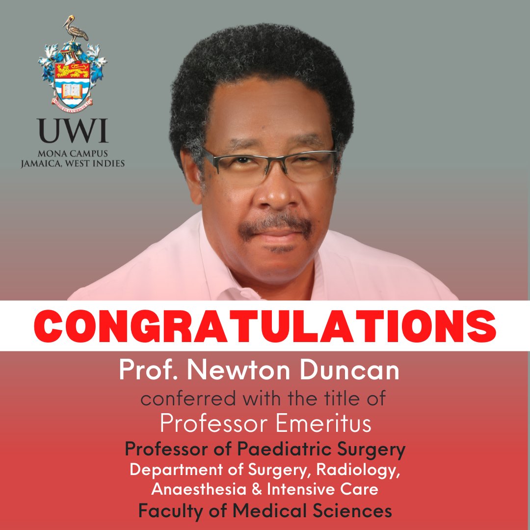 UWImona's tweet image. The UWI Mona congratulates Prof. Newton Duncan and Prof. Paul Reese on being conferred with the title Professor Emeritus.
 
#RootedReadyRising
#UWI75 #PelicanPride #TheUWIMona