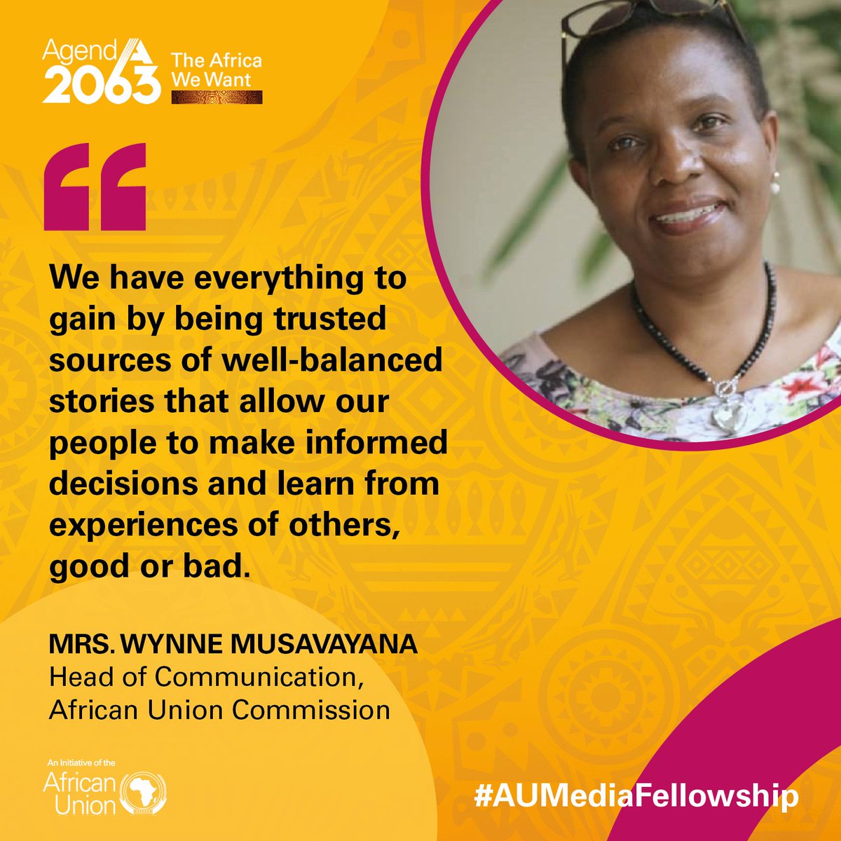 #AUMediaFellowship is an investment in the human capital of African journalists & storytellers to further develop their skills to contribute to the continent’s development. #Agenda2063 @Wynne1966