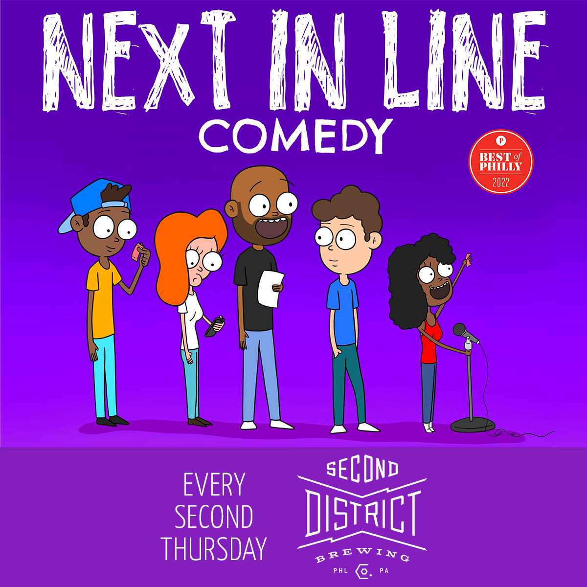 PhilaJabroni's tweet image. Issue no.8 is out next Thursday at @SecondDistBrew. Free 📰 downstairs, 🔥 show upstairs. eventbrite.com/e/next-in-line…