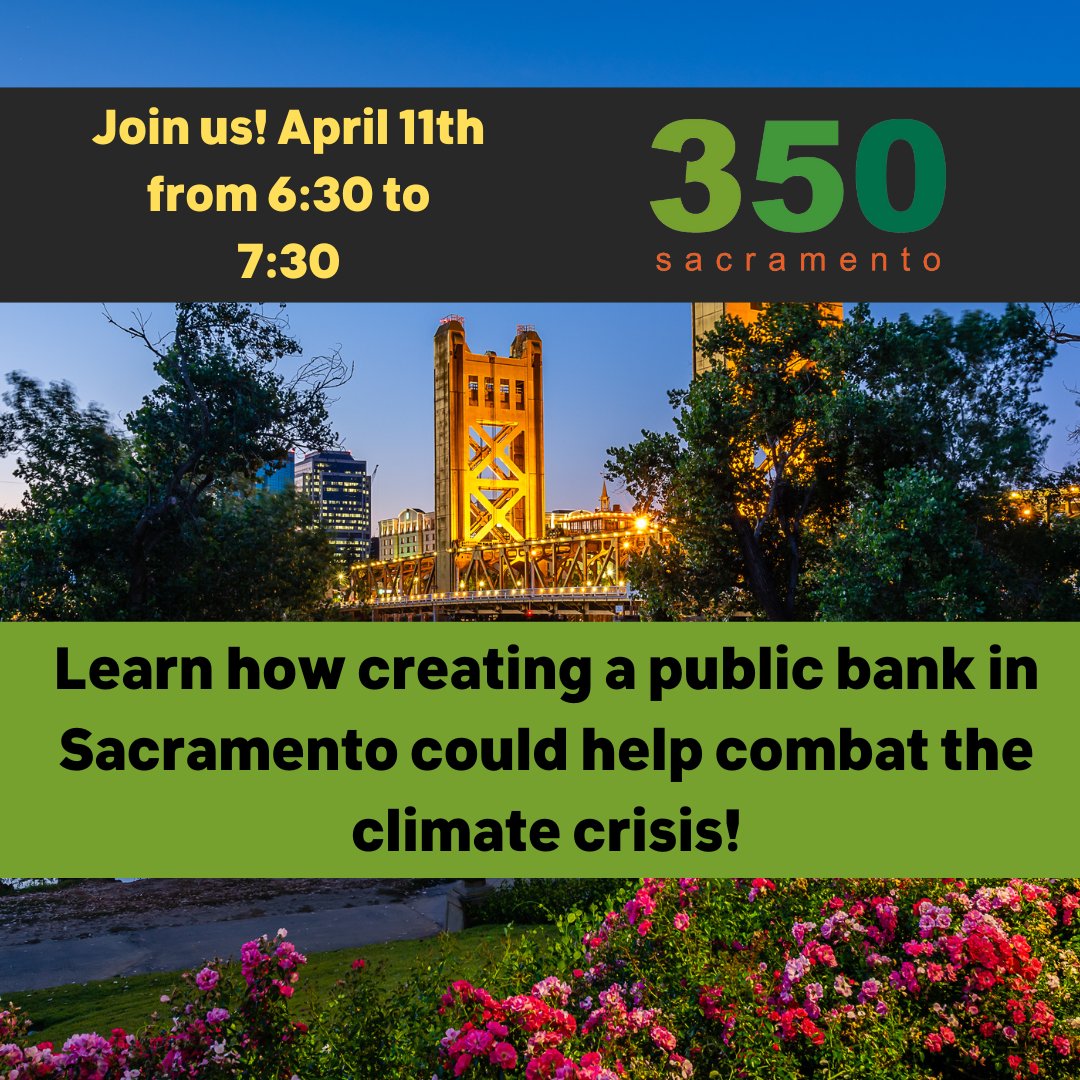 🚨 Sign up for the divestment info session happening next week! 

Register here 👇
us06web.zoom.us/meeting/regist…

#ShareThisPost #climateaction #divestfromfossilfuels #BigBanks #takeaction #sacramento #InfoSession #learn #climatejustice #betterfuture #PublicBanks