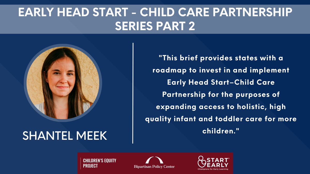 ChildrensEquity's tweet photo. Watch part 2 of our EHS-CCP Webinar Series live here! https://t.co/m5VB3WoSTK
Learn more about state roadmaps in establishing and expanding EHS-CCPs in our brief here: https://t.co/D5kSBdNunI
#EHSCCP #Equity #ChildCare #EarlyEd #HeadStart https://t.co/0f8XbkZdYm