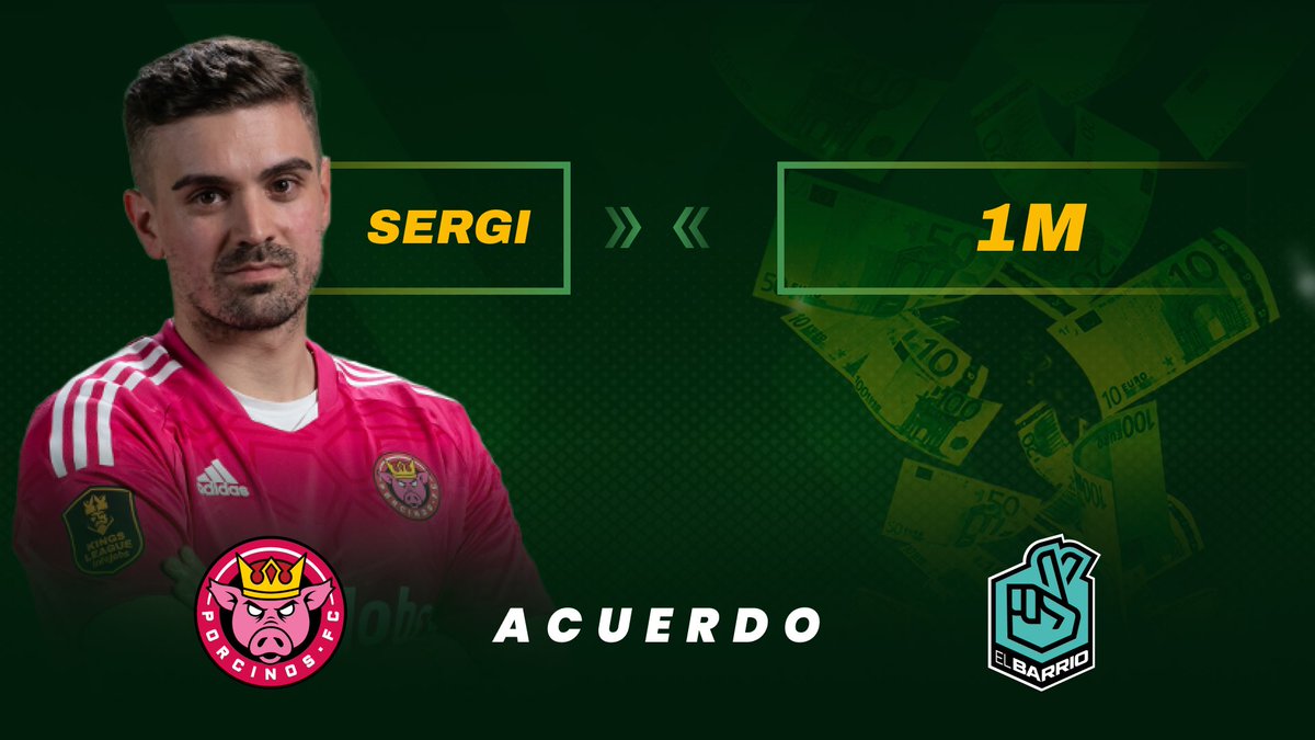 KingsLeague's tweet photo. 🤝ACUERDO🤝

@elbarrioklk_ y @PorcinosFC cierran el traspaso de @sergiaguilar1 por 1M.

#KingsLeague #InfoJobs https://t.co/CwY9aV0gPH