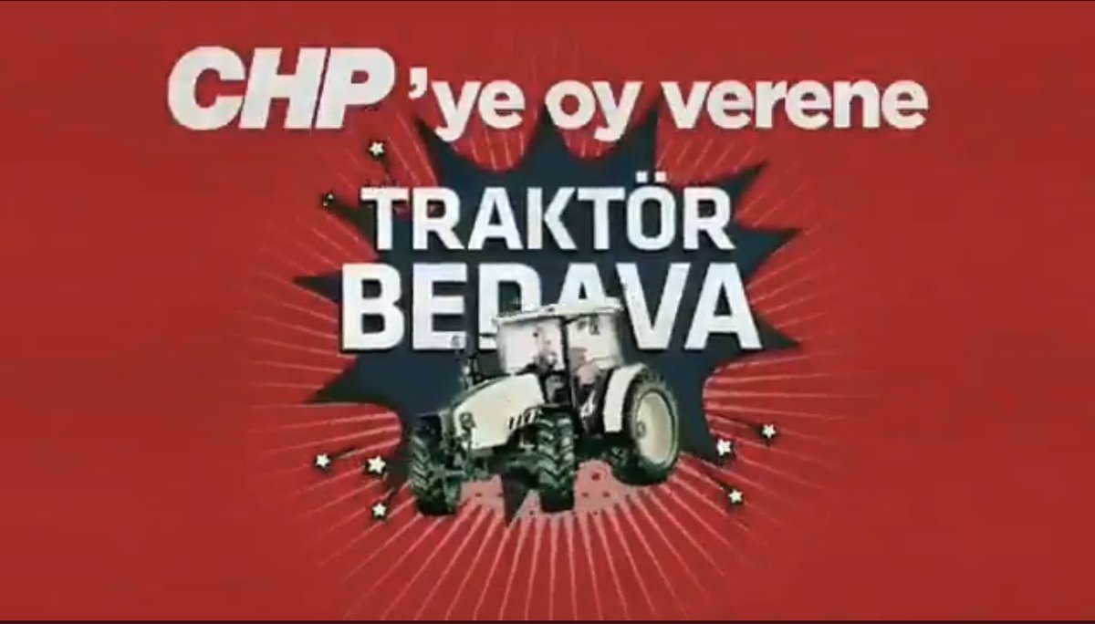 2019 seçimlerinde CHP’li belediyelerde “bedava traktör” sözünüz vardı, 

ne oldu o iş ? 

Silivri, Çatalca, Pendik, Şile’de yaşayan çiftçilerimize traktör verdiniz mi ? 
<a href="/ekrem_imamoglu/">Ekrem İmamoğlu</a> <a href="/kilicdarogluk/">Kemal Kılıçdaroğlu</a>