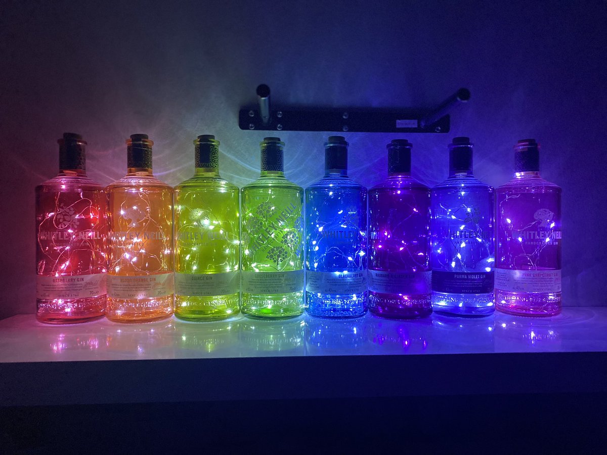 Emilyboyzie's tweet photo. So I have a collection of gin bottles I’m trying to complete! 😍💜 does anyone drink the peach #whitleyneilgin https://t.co/UcVxjeRPye