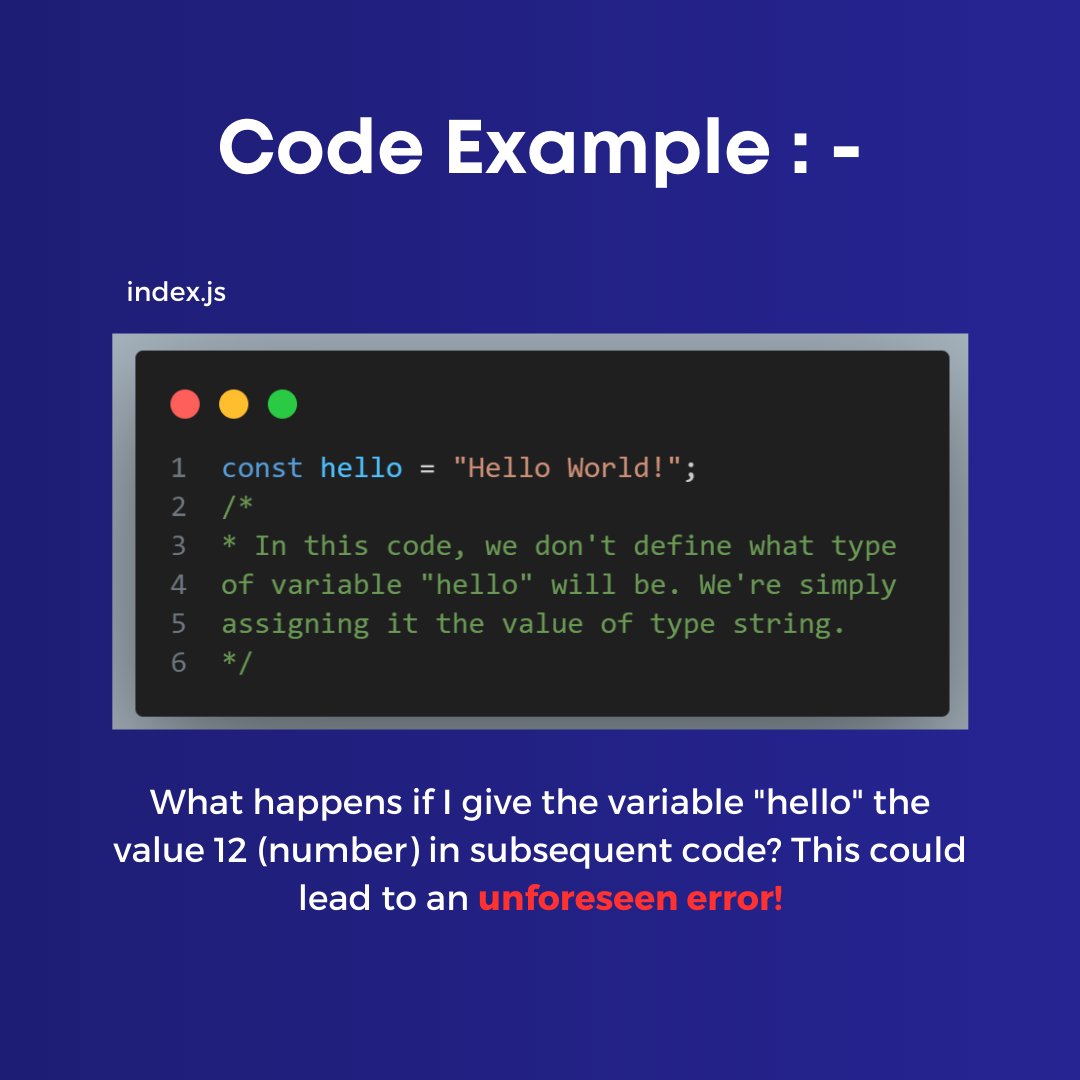 webdevinsiders's tweet image. Say hello to TypeScript, a powerful JavaScript language extension that enables developers to easily detect errors and create scalable apps. 💻🚀🌟
.
.
.
.
#TypeScript #JavaScript #webdevelopment #codinglife #webdevelopment #coder