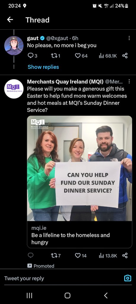 LisaLimerick's tweet photo. @0xgaut This is the ad I see in the comments https://t.co/kimvAKuidd