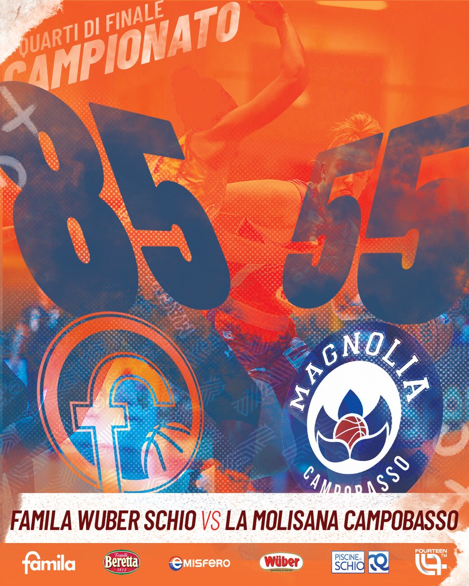 familaschio's tweet photo. VITTORIA!!! ๐งก
๐ Techfind Serie A1
Playoff | Quarter Final Game 1
โ
We win at home vs Campobasso 85-55
๐คฉ A perfect game orange!
๐ฏ @costanzaverona6 & @NdouraStou 14 pts, @mmabrey1 & @MestdaghKim 13 pts
#familaschio #lbflive #orangegeneration #fourteenyourteam https://t.co/emM9Jbktfk