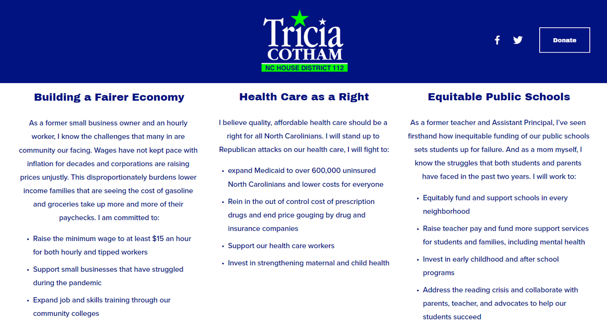 Will Stancil on Twitter "Her website is still chockfull of Democratic