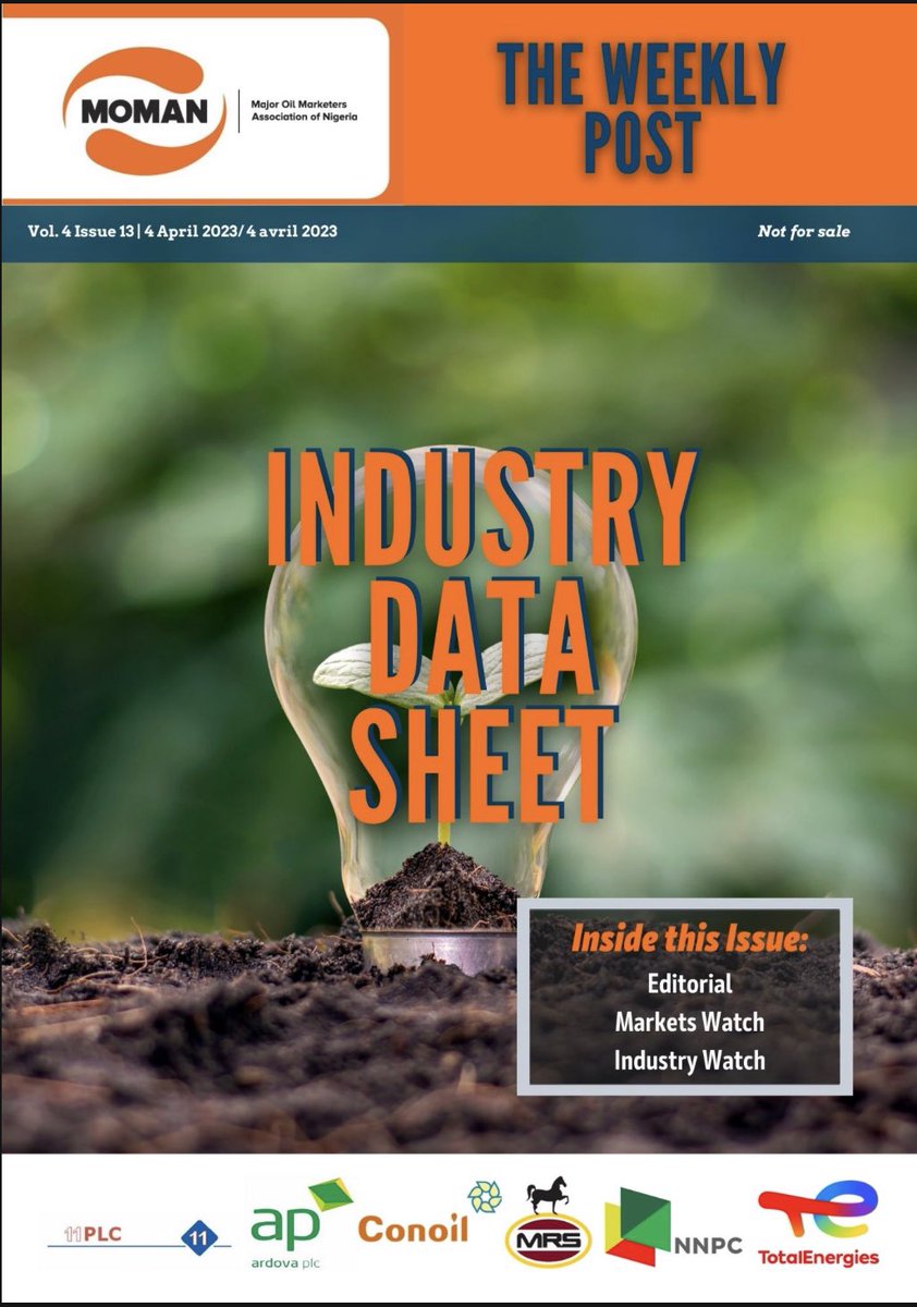 meman_info's tweet image. Industry Data Sheet - The Weekly Post
#MOMAN
#BetterTogether
#TheWeeklyPost
#datasheet
#petroleumindustry
#Nigeria