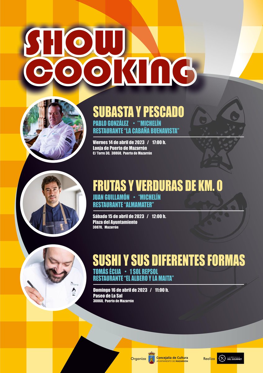 Sergio <a href="/Sgallegob/">Sergio Gallego 🍽</a> van a ser abiertos al público o hay que registrarse o inscribirse previamente <a href="/Labrujuladelgou/">La Brújula Del Gourmet</a> <a href="/AytoMazarron/">Ayto. Mazarrón</a>