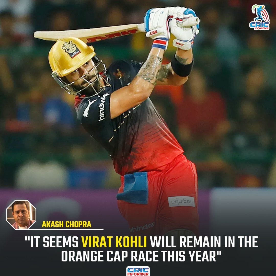CricInformer's tweet photo. Akash Chopra said, "It seems Virat Kohli will remain in the Orange Cap race this year"
#Cricket #cricketnews #CricketTwitter #ViratKohli𓃵 #IPL2023 #IPL #RCB #BoldArmy https://t.co/ihm9Ccqi70