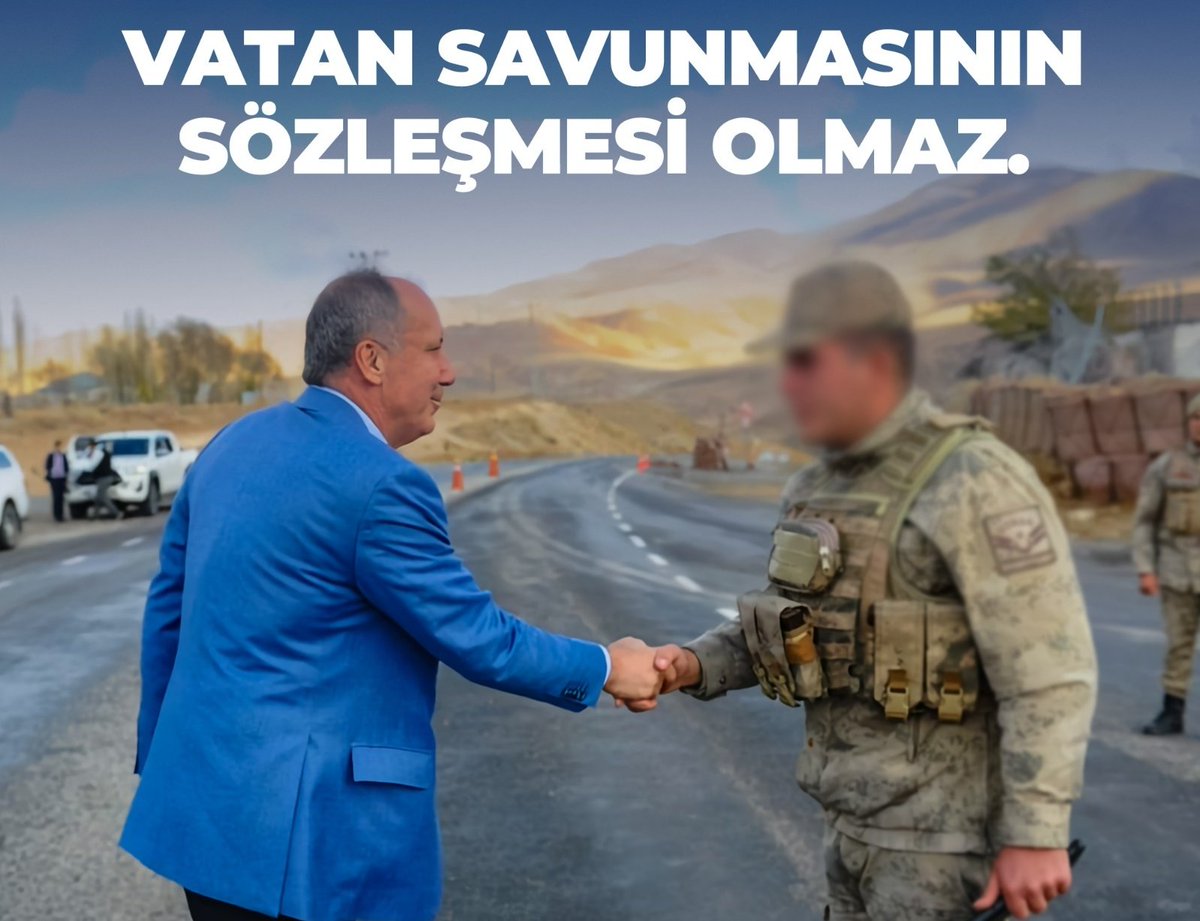 Muharrem İnce: #UzmanÇavuş kardeşlerim gönlünüz ferah olsun, geleceğe güvenle bakın. Hakkınız olan kadro taleplerinizi ben yerine getireceğim. Sözleşme feshi ve yenilenmeme korkusundan sizi Memleket Partisi kurtaracak. Vatan savunmasının sözleşmesi olmaz. #SıraUzmanÇavuşaKadro