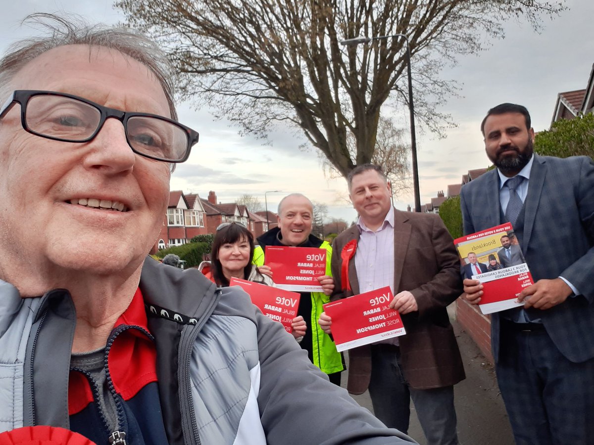 Out campaigning tonight in Brooklands Ward with our three brilliant Candidates and MP, lots of support for Labour