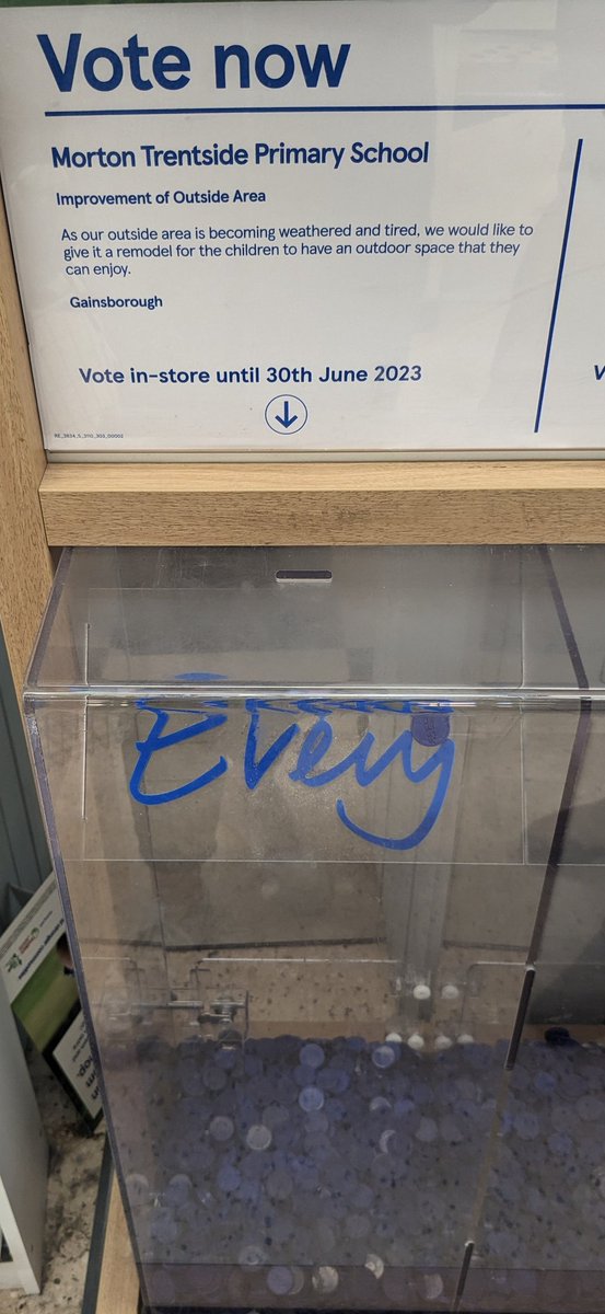 💙 WE NEED YOUR HELP! 💙

Add your blue tokens into the box at Gainsborough Tesco to give our children a new and updated outside area. Every little helps 🫶