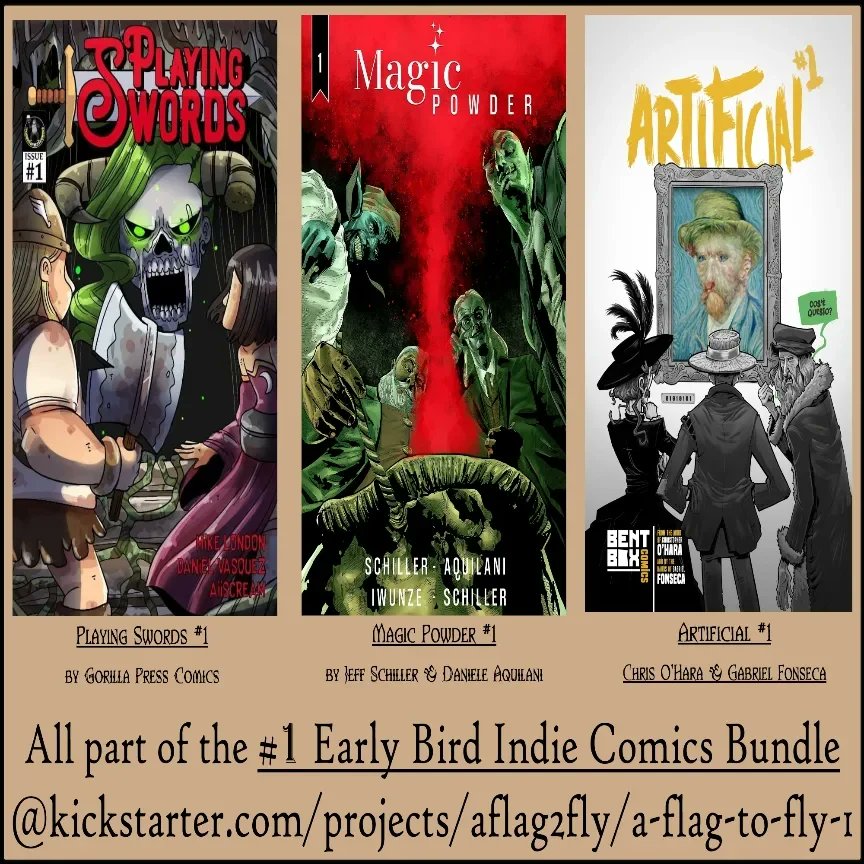 SolisStories's tweet photo. Today is the day I mention Magic Powder #1 being part of our Early Bird Indie #1 Bundle but Jeff is killin it already on issue #4s prelaunch! I'll be back with his highlight on #AFlagToFly's IG page but for now go get signed up for #MagicPowder and back #AF2F πππ½ https://t.co/Xvq1Fzmu6i
