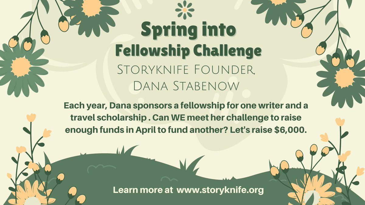 Founder @danastabenow has issued a $6,000 April fundraising challenge! Learn more and donate at storyknife.org/2023/04/04/spr….