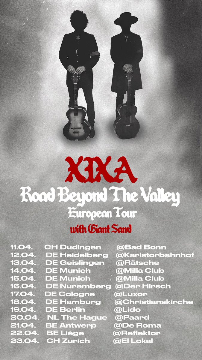 We are heading to Europe next week, opening up for GIANT SAND as an acoustic duo — supporting our new acoustic album “Road Beyond The Valley”