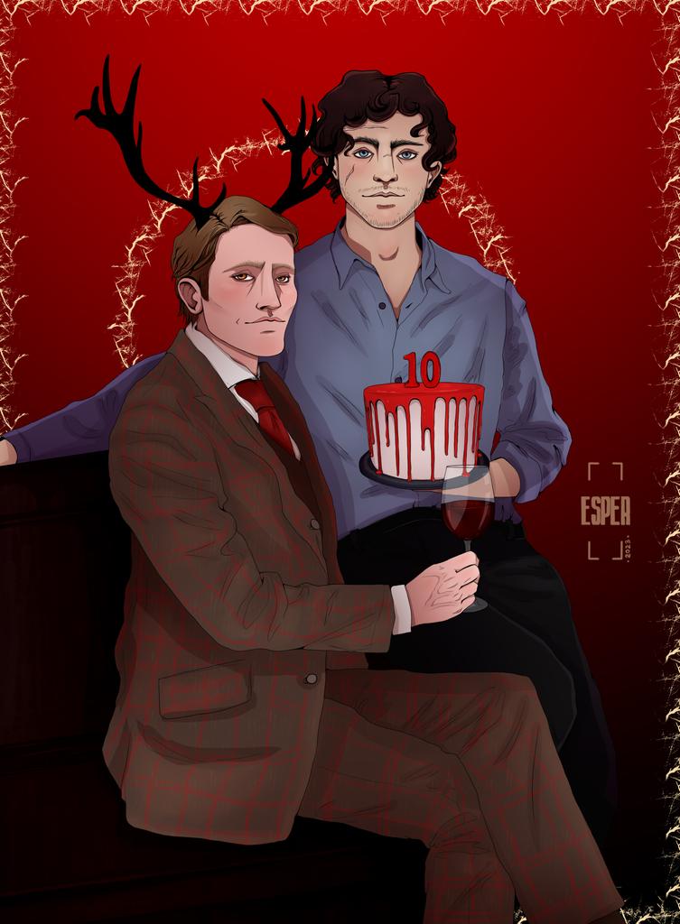Jer_Boojum's tweet photo. HAPPY #HanniversaryX !! ♥
@BryanFuller and all of the fannibals <з 
#FANNIBALFAMILYFOREVER 
it's been so many years that I actually learned (more or less) how to draw imagine that 

#Hannibal #WillGraham https://t.co/DGOQFGcVCd