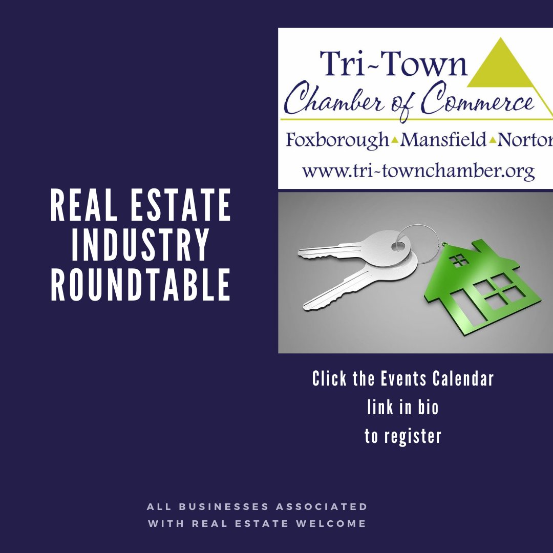 Join Aprils virtual Real Estate Industry Roundtable on April 12th from 2-3pm.  Register here: tri-townchamber.org/events/details…