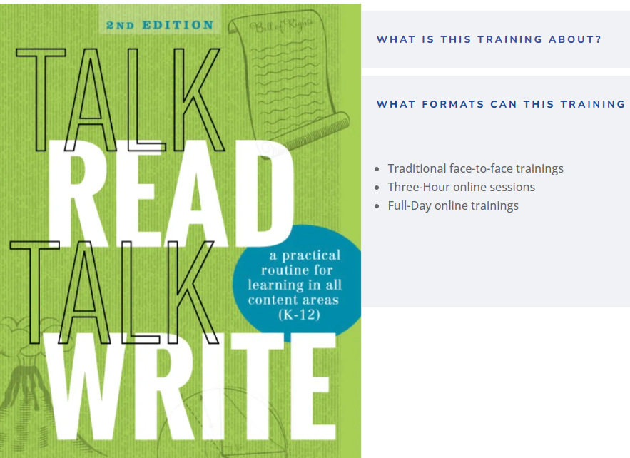 elisewhitediaz's tweet photo. Teacher testimonial: "When I do the lessons this way, everyone is engaged! It feels like less work because the students are the ones doing the talking and thinking. I'm just facilitating learning." #TalkReadTalkWrite https://t.co/9sOKVChYP5