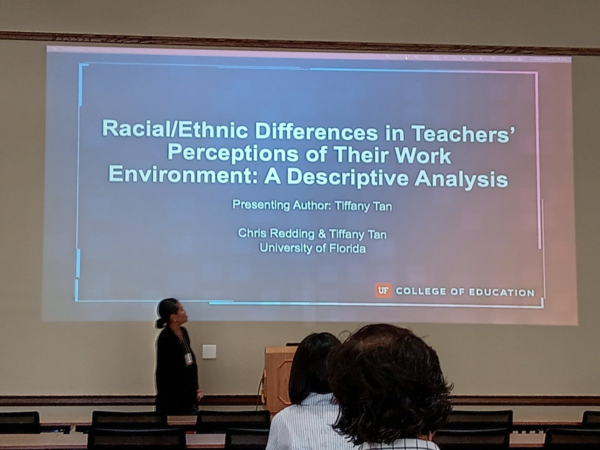 Educational Leadership and Policy doctoral students <a href="/harris_k8/">Kate Harris - Walls, Ph.D</a> and <a href="/TiffanyTanEd/">Tiffany Tan</a> presenting today at the <a href="/UF_COE/">UF College of Education</a> research seminar.