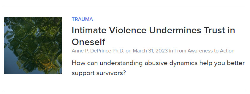 One of the harms of #betrayaltrauma is the way that abuse by someone trusted undermines how people see themselves and the world. A bit on the importance of understanding this for supporting survivors this #SAAM. @PsychToday . psychologytoday.com/us/blog/from-a…