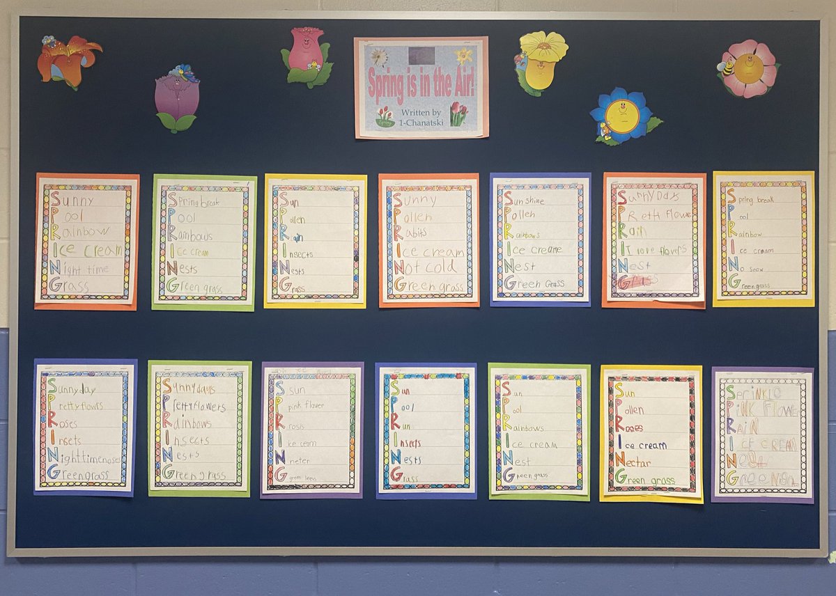 tchanatski's tweet image. Spring is in the air!!🌷🌼🌿🐝@Hubbard_School @ramseyNJschools #acrosticpoem #springfacts #sunnyweather