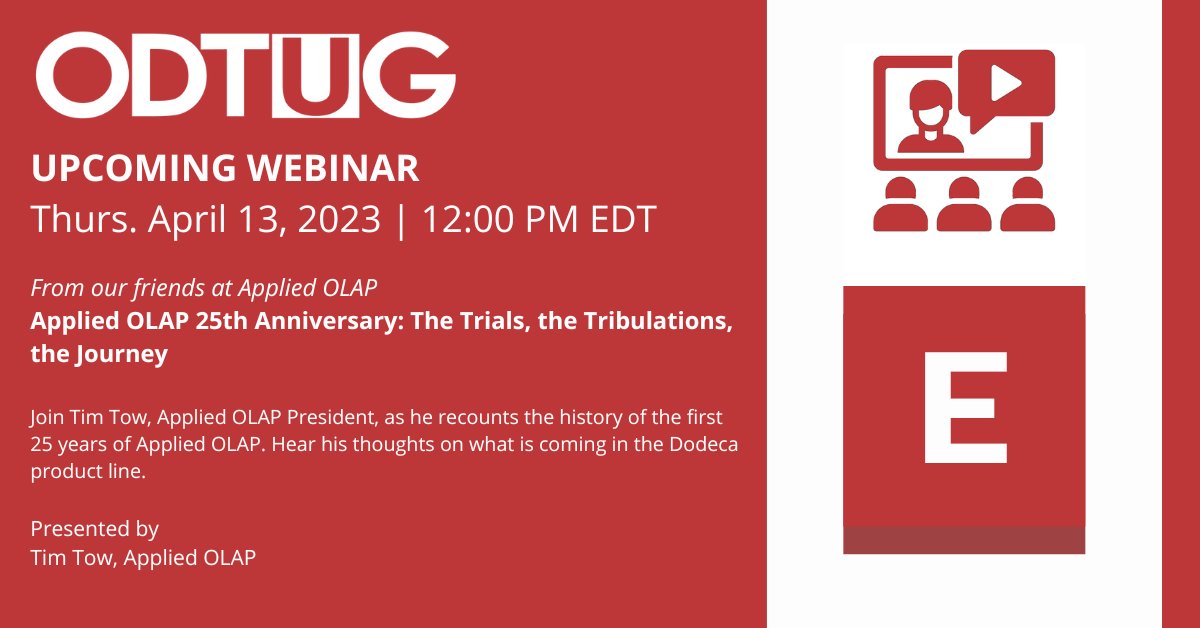 Oracle Developer & Technology User Group (ODTUG) (@odtug) on Twitter photo 🥳Join our Friends <a href="/AppliedOLAP/">Applied OLAP, Inc.</a> as they celebrate their Silver Anniversary! bit.ly/438g33G #dodeca 🥳Join our Friends <a href="/AppliedOLAP/">Applied OLAP, Inc.</a> as they celebrate their Silver Anniversary! bit.ly/438g33G #dodeca