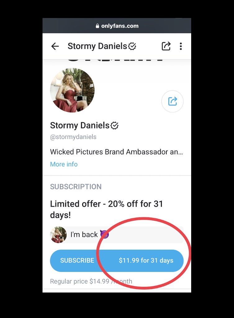 Tickle on Twitter "🚨🚨 Stormy Daniels doubles monthly Only Fans fees to