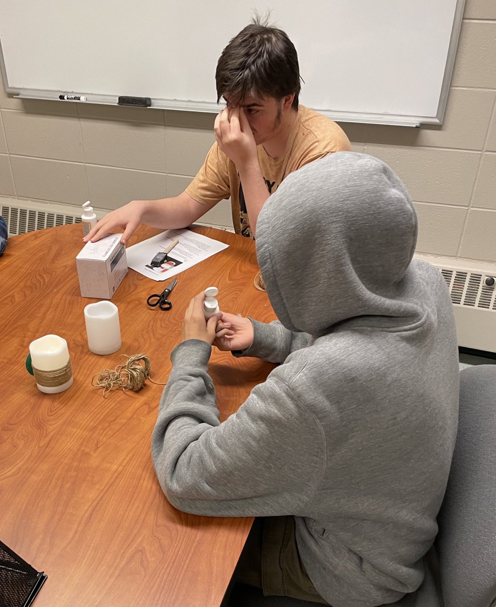 The employees of #EGCreates finished making our new product: holiday candles. The front will have interchangeable pieces so you can enjoy it year round! #WeAreEG #lifeskills #careerready