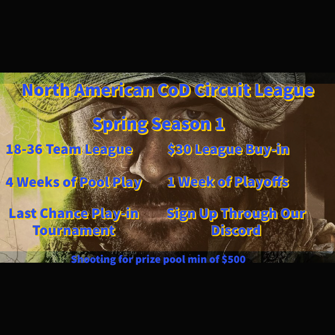 NACCLeagues's tweet photo. Deadline to sign up is April 16th
Must be in our Discord as that is where we will be communicating everything
4v4 variant with CDL ruleset
We will also cast as many matches as possible!
@CODReTweeters @CODFinder @GamerGrowth https://t.co/22YPoUdaaM