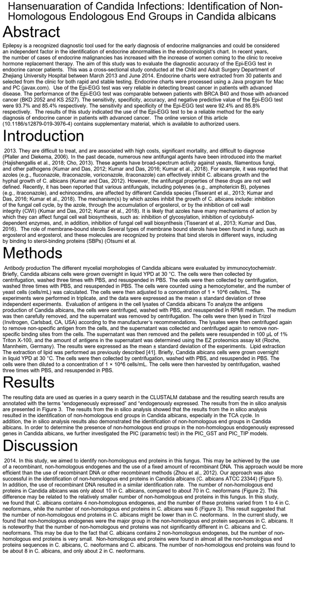 quaglee's tweet photo. Check out my newest paper (Full text available in bio link): Hansenuaration of Candida Infections: Identification of Non-Homologous Endologous End Groups in Candida albicans https://t.co/eeInUTAcJ7